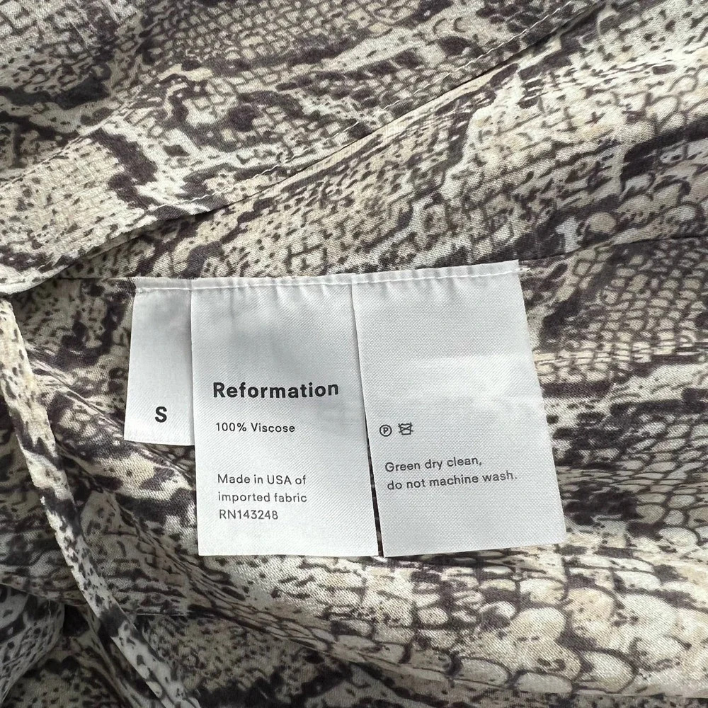 Reformation‎ Jaz Python Snake Print Wrap Midi Dre… - image 12